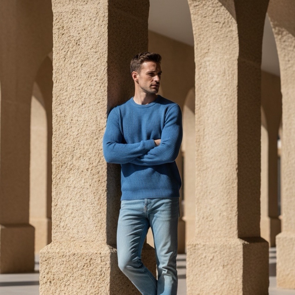 Chaps Men's Crewneck‎ Sweater in Blue .New with Tags xl